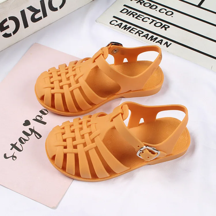New Infant Crystal Jelly Sandal Retro Colorful Neon Sandals Kids Strap