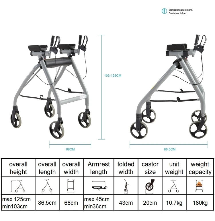 Foldable Medical Patient Orthopedic Walking Aid For Patient Walker