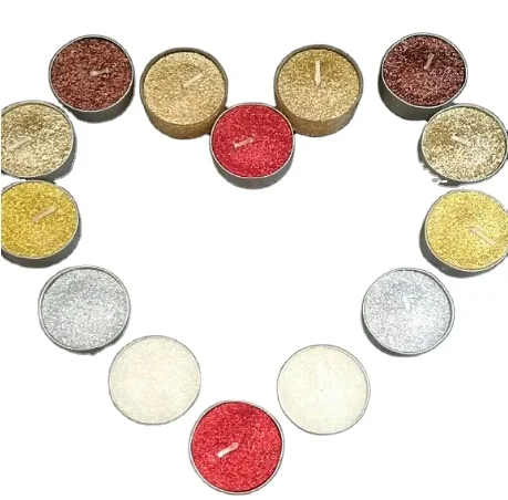 Decoration Scented Tea Light Colored Glitter Tealight Candles