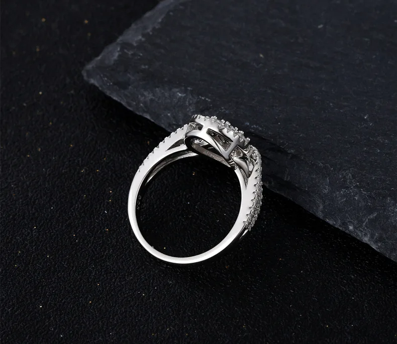 S925 Silver Micro-Inlaid Diamond Crown Ring Water Drop Styling Fine Jewelry with Rhodium Plating Gemstone Lab Diamond Ring