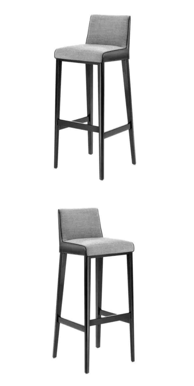 Modern Design Restaurant Bar Chair Black Leather Upholstered High Bar