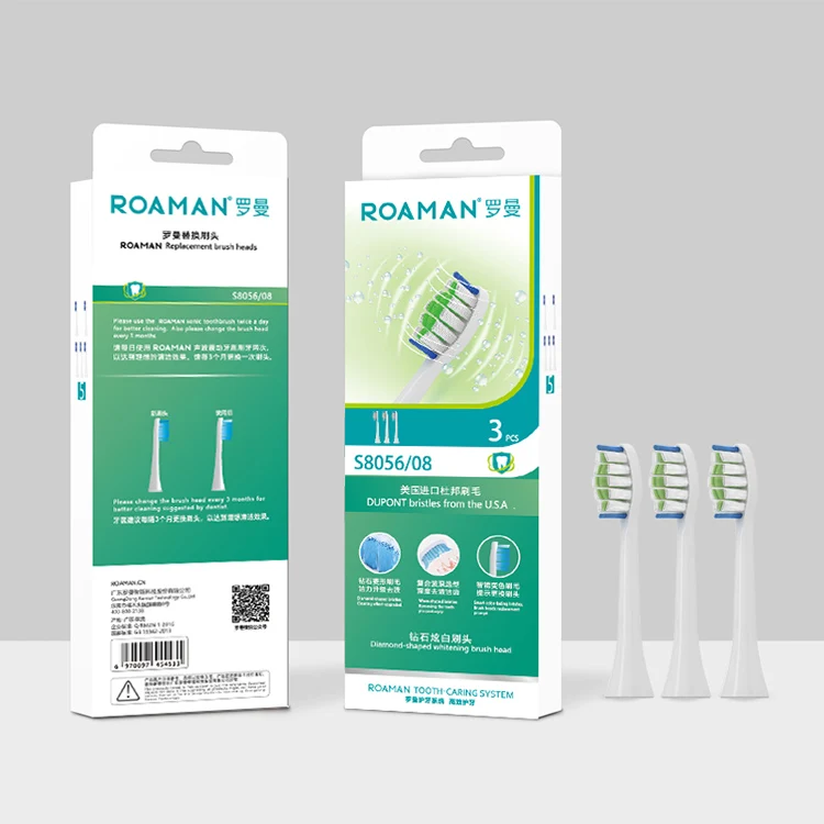 Dupont nylon toothbrush head 3 pack interchange toothbrush head