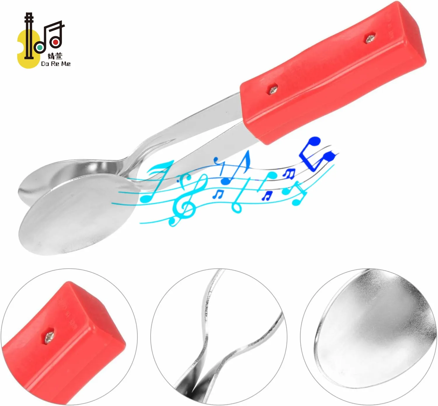 Percussion Plastic Handle Maracas Musical Spoons Instrument Toy Kid