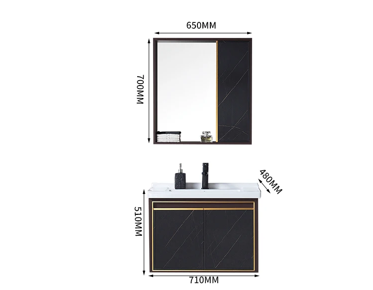 Design Wall Mounted Bathroom Rectangle Shaped Aluminum Storage