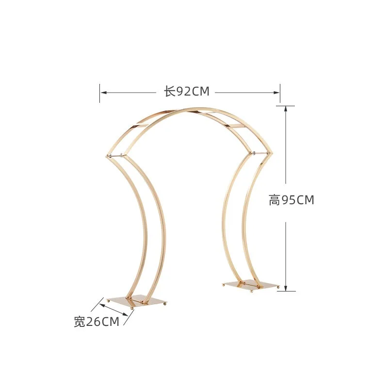 Gold Curvy Metal Flower Arch Stand Wedding Centerpieces Table