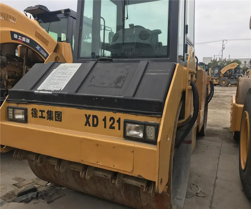 
Steel wheel vibratory roller Used Double Drum Roller XD121 for sale 