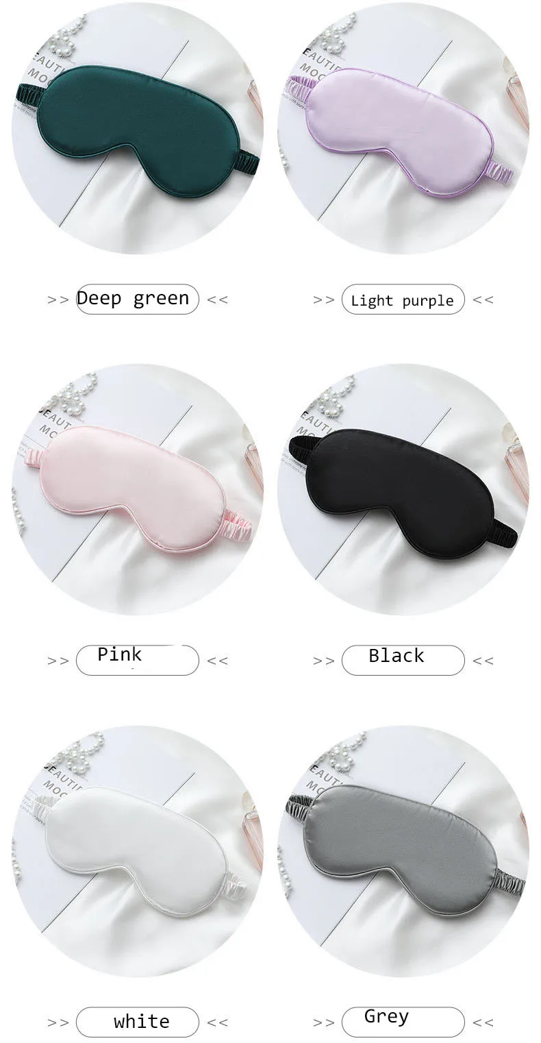 Unisex Super Smooth Blindfold Silk Satin Sleeping Eye Mask With Elastic