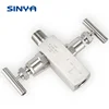 Double Block and Bleed Valve Stainless Steel 1/2" NPT 6000 PSI Hard Seat Needle Valves Instruments Accessories Manifolds