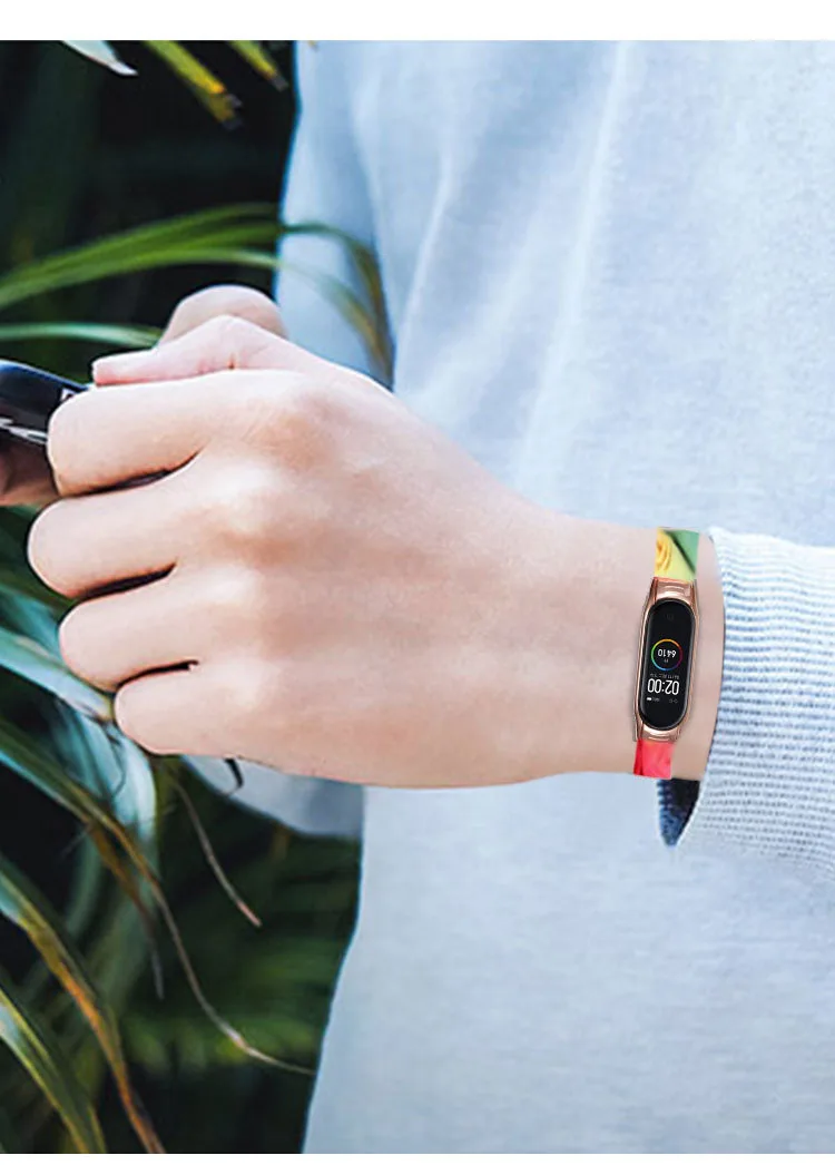 多图案设计小米mi band 4表带的弹性替换腕带scrunchie智能手表带
