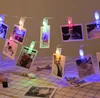 Bedroom Party Christmas Decoration Battery Operated Warm White Copper Wire 2M 20 Clips Photo LED Clip String Lights