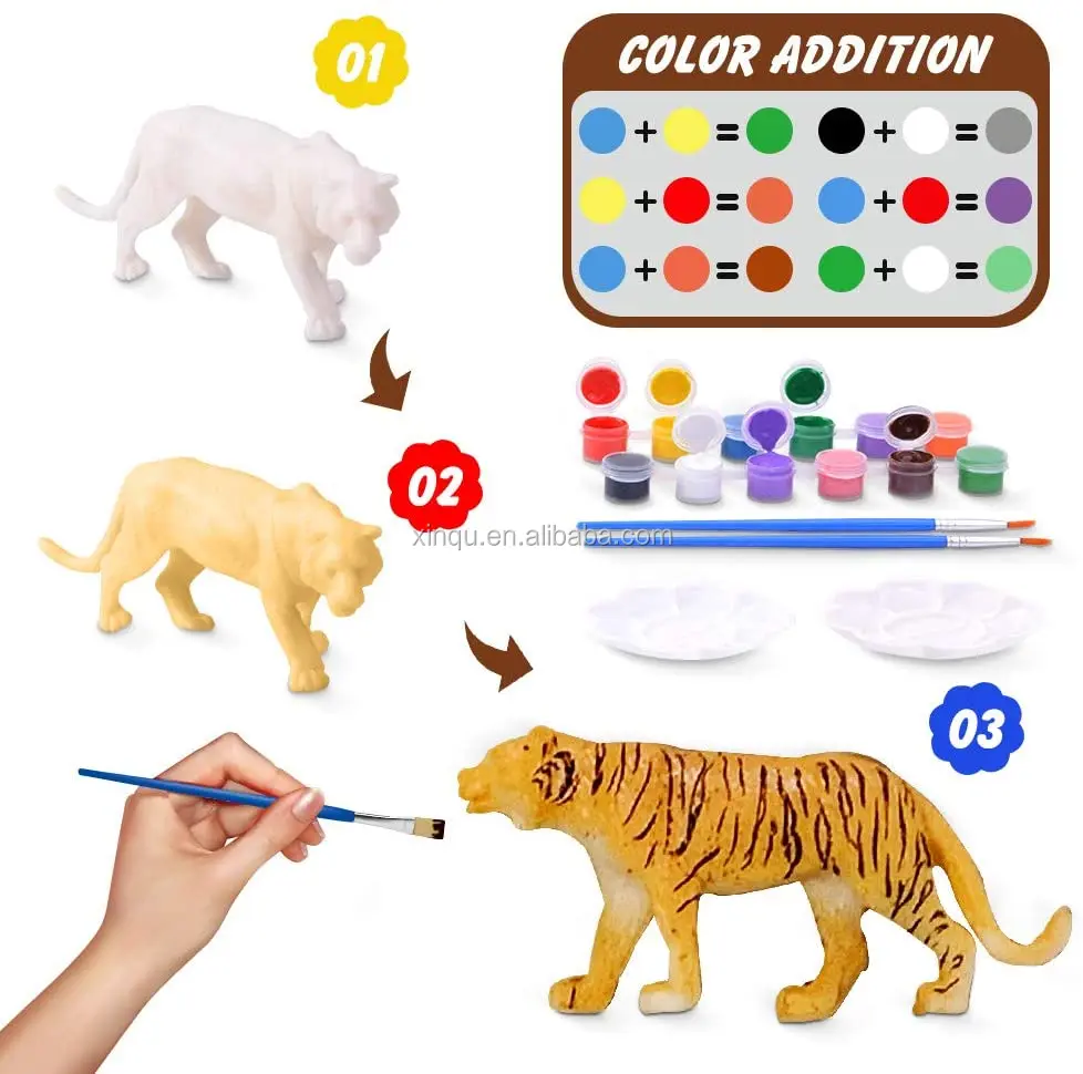 3d Painting Animals Arts And Crafts Decorate Your Own Zoo Animals