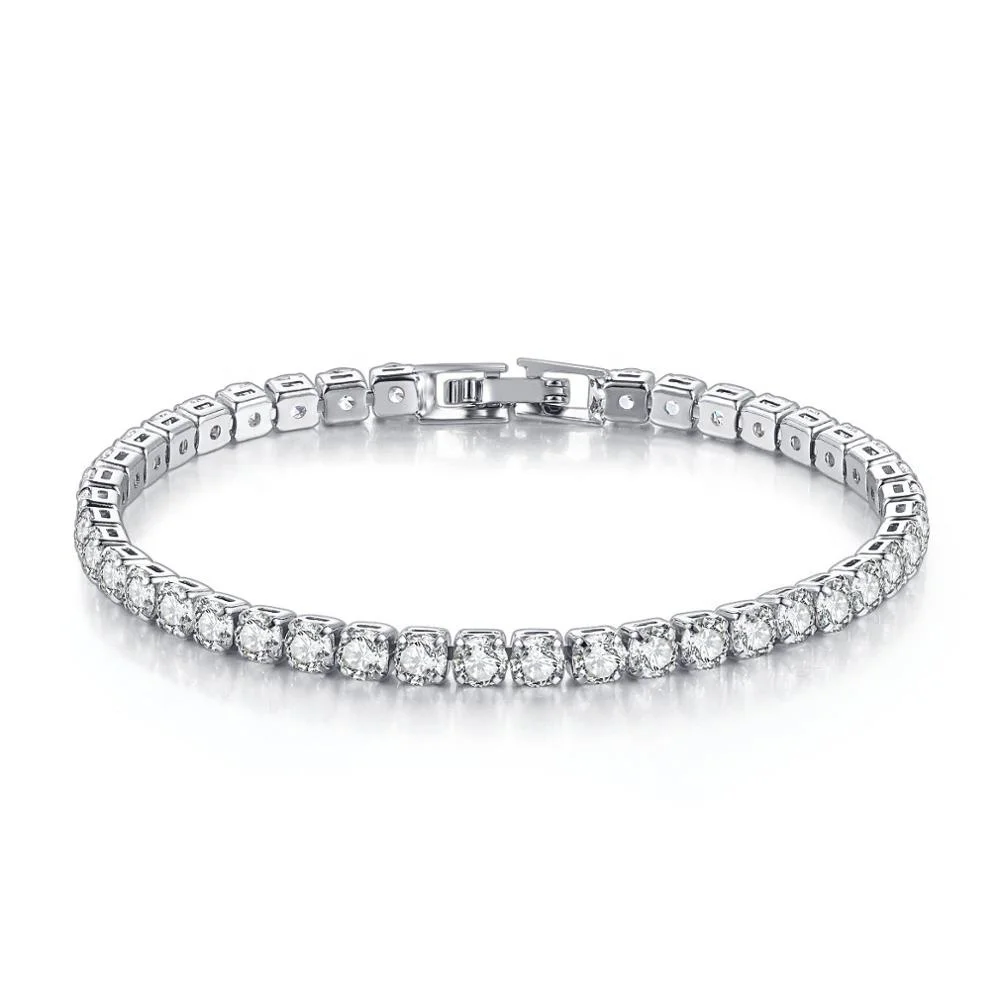 Wholesale Luxury 18K White Gold Plated 4MM Cubic Zirconia CZ Diamond Charm Tennis Bracelet for Women
Wholesale Luxury 18K White Gold Plated 4MM Cubic Zirconia CZ Diamond Charm Tennis Bracelet for Women