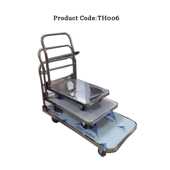 PVC Flatbed Platform Truck Industrial Material Handling Trolley