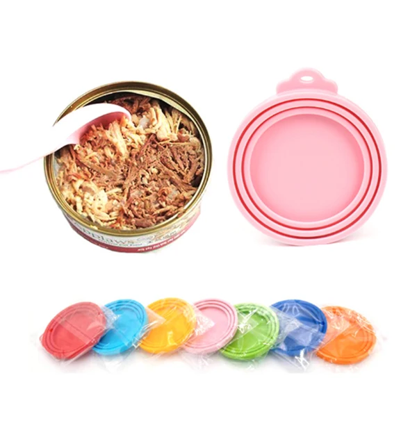 Silicone Pet Food Can Lid Covers Fits All Standard Size Dog And Cat Can