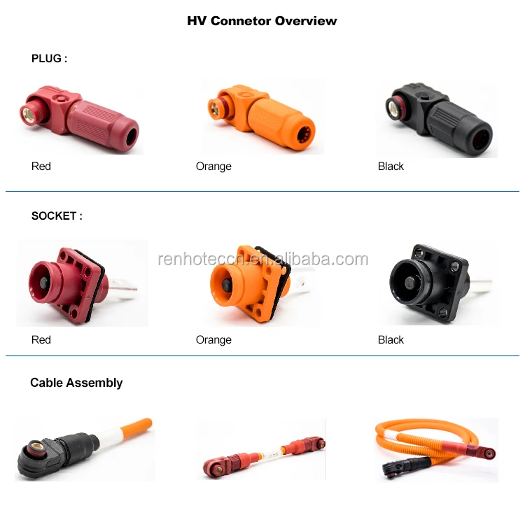 High Voltage 60A - 350A Energy Storage Plastic Outer Screw Socket Battery Terminal Connectors