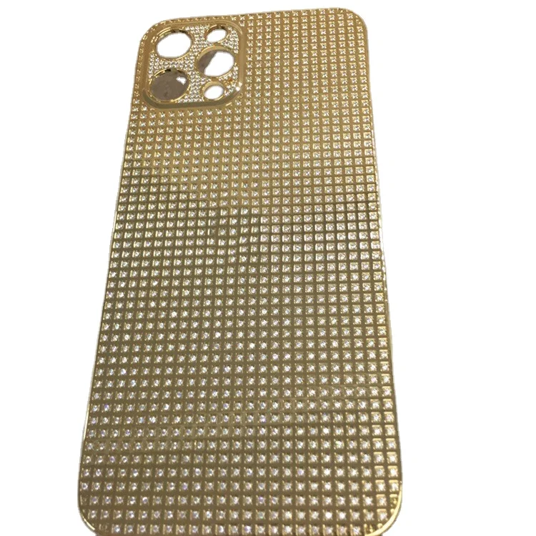 Full Diamond 24k Gold Plated Luxury Replacement Housing For Iphone 14pro 14pro Max Buy Battery Replacement Full Zircon Gold Housing For Iphone 14 Pro 14pro Max Luxury Customized Design Replacement Housing For Apple Phone For