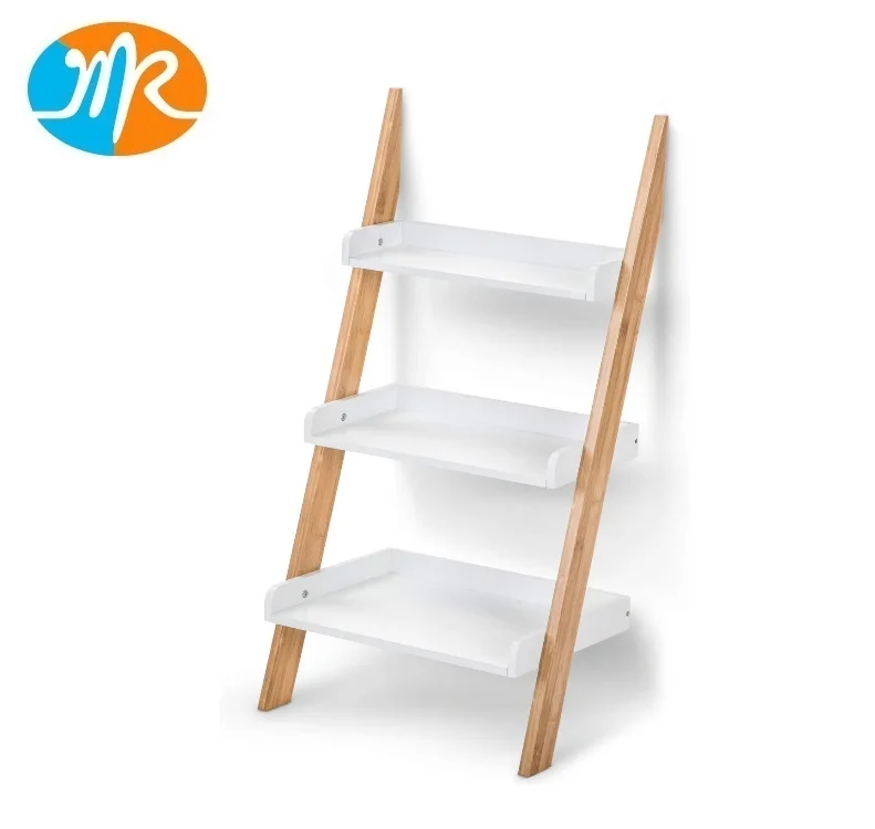 Bamboo And Mdf Display Shelf Ladder Shelf Storage Rack - Buy Bamboo ...