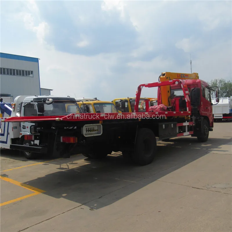 Dongfeng Slide Bed Tow Truck 2 Car Hydraulic Winch Recovery Tilt Slide