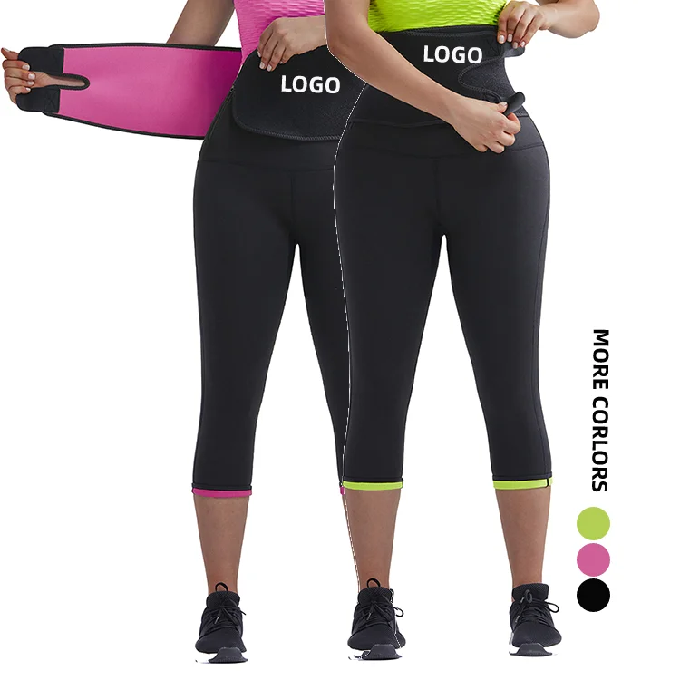 

Drop Shipping Slimming High Waist Neoprene 2 In 1 Womens Sweat Pants Waist And Thigh Trimmer waist trainer, As show