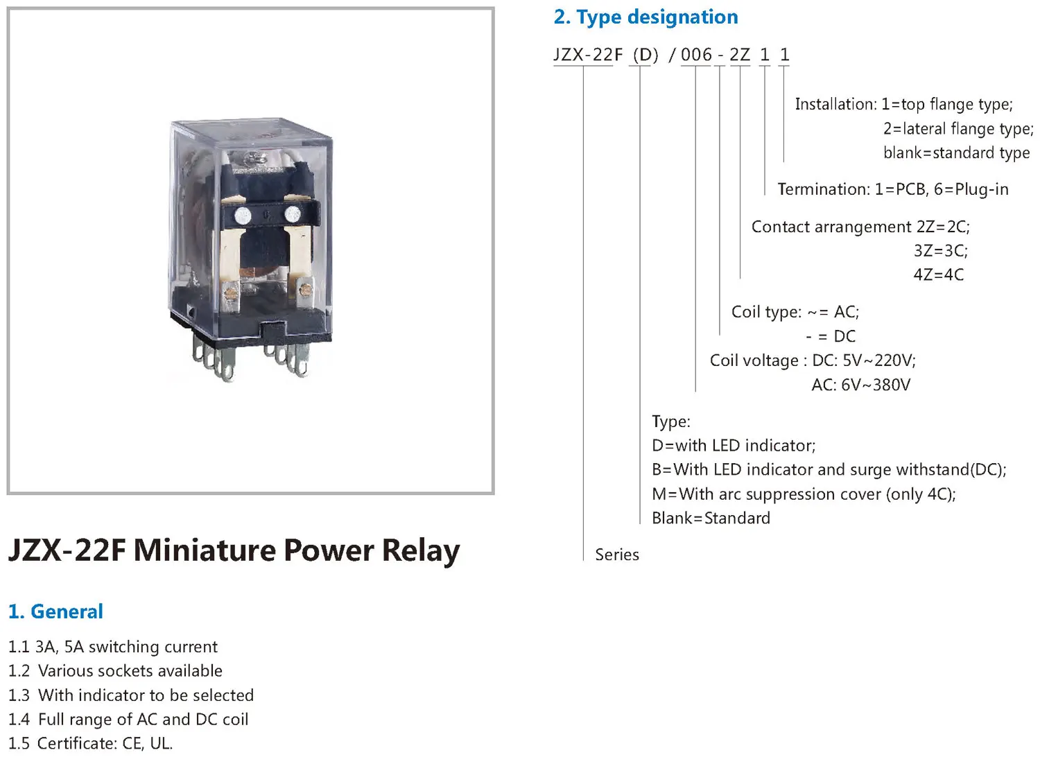 Chint CHNT original JZX-22F 2Z 3Z 4Z Miniature Power Relay