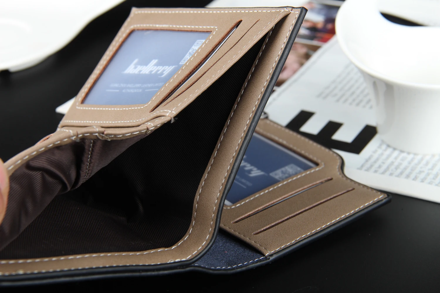Baellery — portefeuille Vintage à fermeture éclair pour hommes, portefeuille de grande capacité, Style court, porte-monnaie et étui pour cartes, vente en gros, offre spéciale,