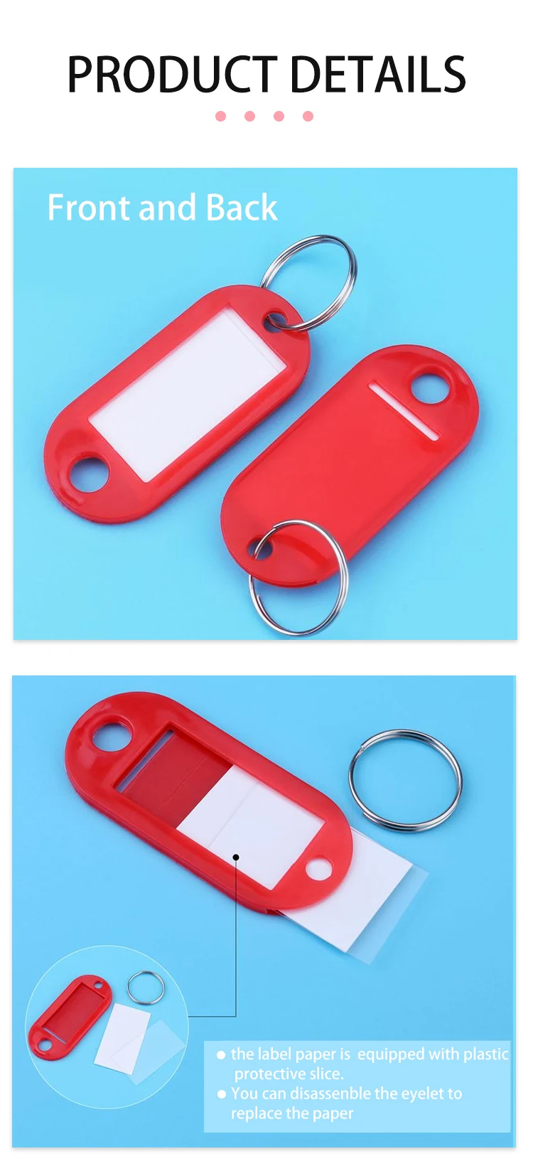Customizable Plastic Key Tags - Durable & Colorful ID Labels