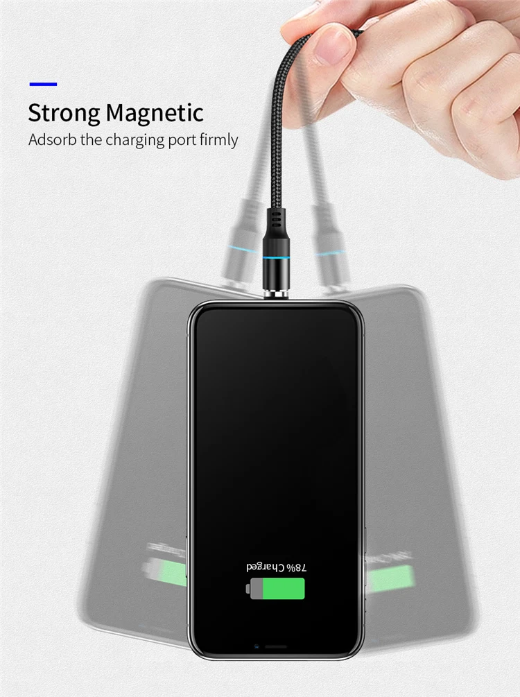 OEM Brand Logo 1M Magnetic Charging Line Cell Phone 3 In1 USB Cable With IOS Android Type C High Quality Fast Charger Cable Line - ANKUX.COM