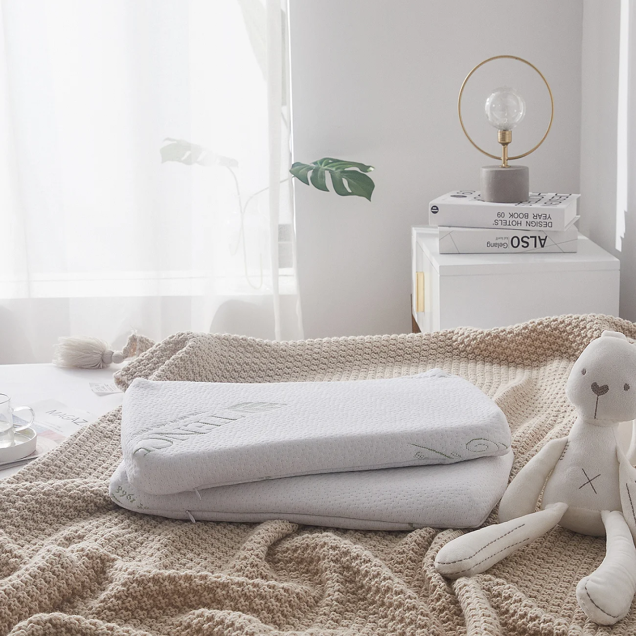 Dimple shape natural baby latex pillow with Tencel Cover, View baby