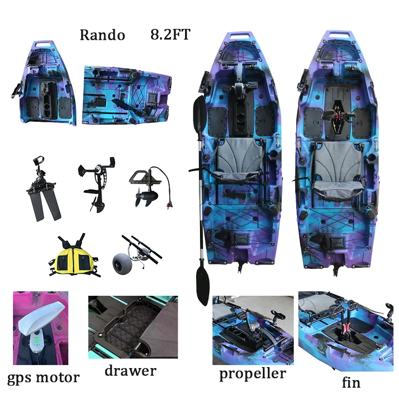VK45 8.3ft Single-Person Modular Kayak - Fin Pedal Drive