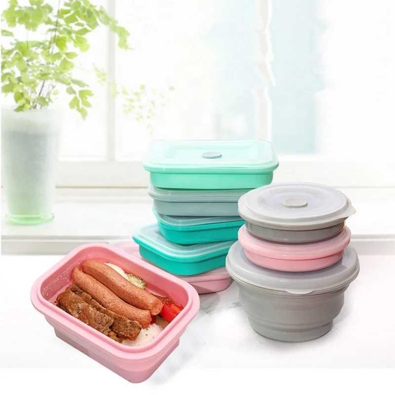 silicone collapsible bowl for camping silicone food storage bowl