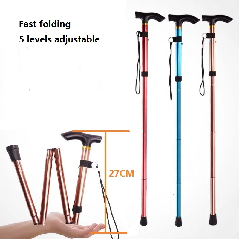 Custom Aluminum Foldable Walking Stick Telescopic Collapsible Cane old man Walking Stick supplier