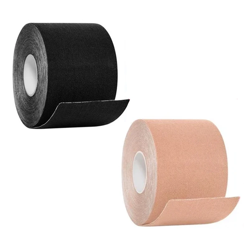 LLIANG Breast Lift Tape,Adhesive Pushup Tape Bust Lifter,Breathable Breast Lifting Tape Sports Tape with Breast Petals Disposable Adhesive Bra for Large Breasts and Women Dresses or Clothes-Brown 