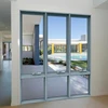 Modern 3 panels aluminum alloy awning window with storm window extrusions