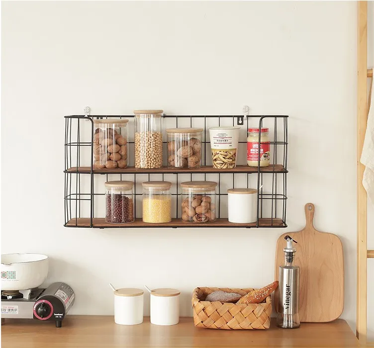 Gold Simple Wrought Iron Ledge Metal Rack Wrought Iron Rack