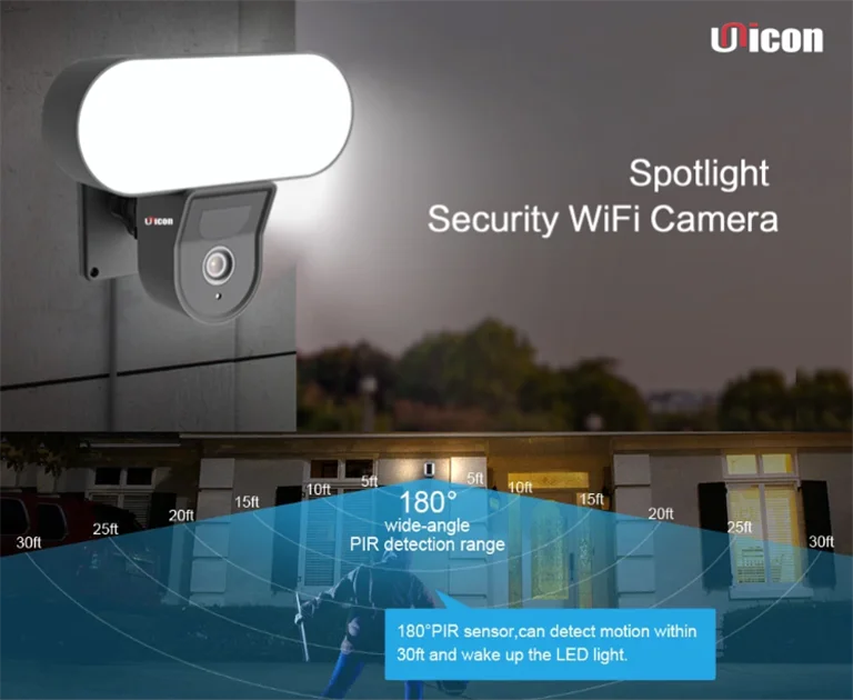 TUYA Smart Wifi Floodlight IP Motion Camera 1080P with Motion Detection at Night for Color Image