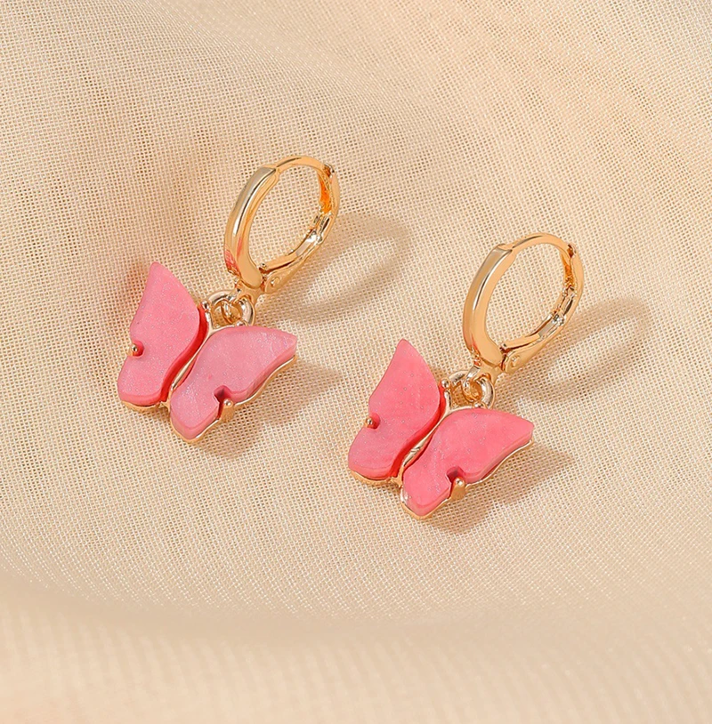 Pendientes De Mariposa Acrílicos Pendientes De Color De De Pendientes De Mariposa Acrílicos Pendientes De Color De De