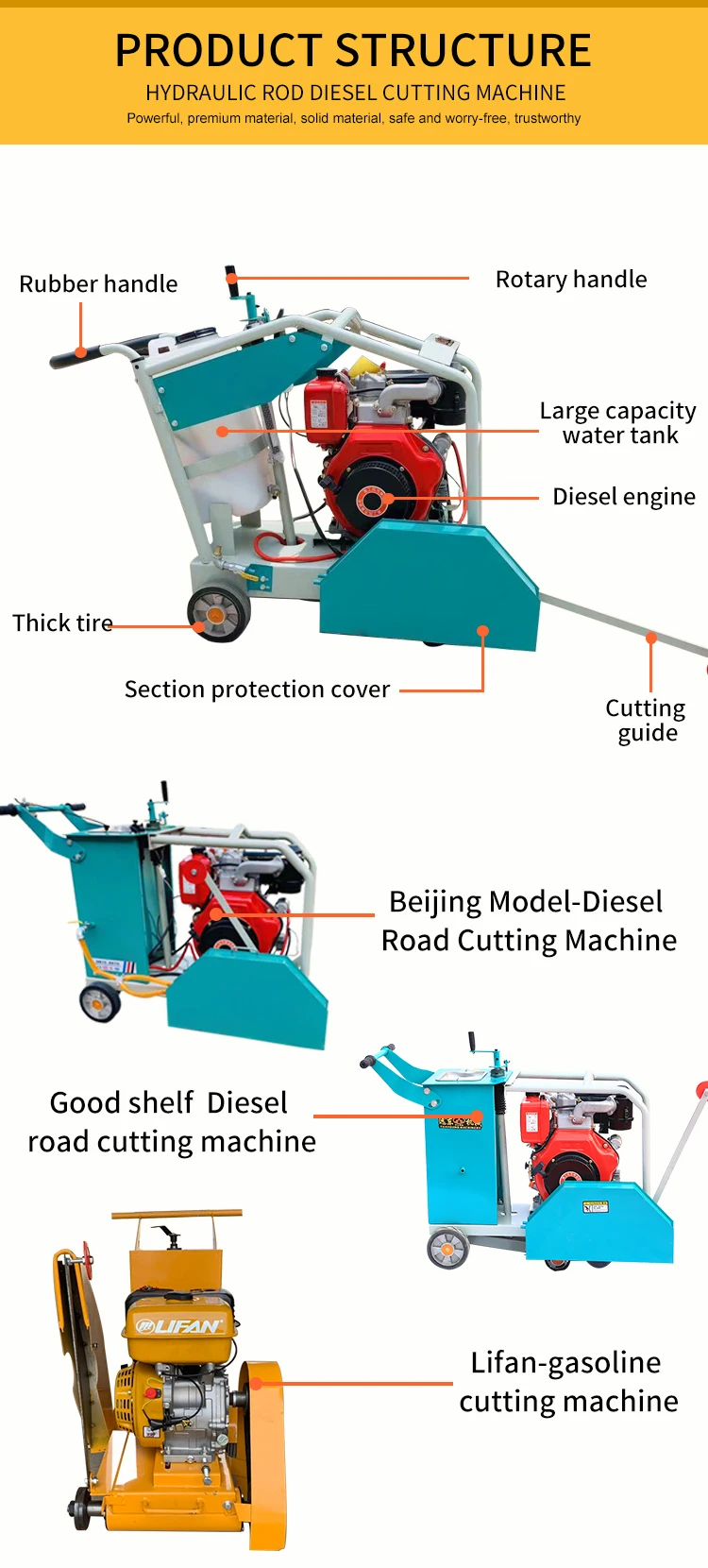 Factory Supplier Road Construction Equipment Saw Cutter Asphalt Floor Road Cutter Concrete