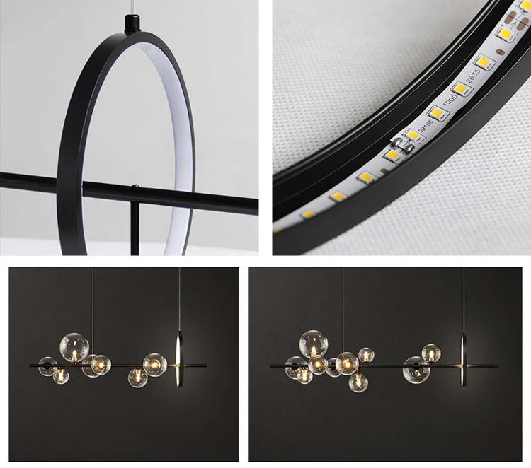 Light luxury chandelier restaurant lamp American industrial style shop commercial dining room chandelier glass bubble lamp