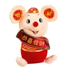 2020 Happy New Year Pink Face with Brocade Red Rat Dolls Congratulations on Rich Rat Plush Toy