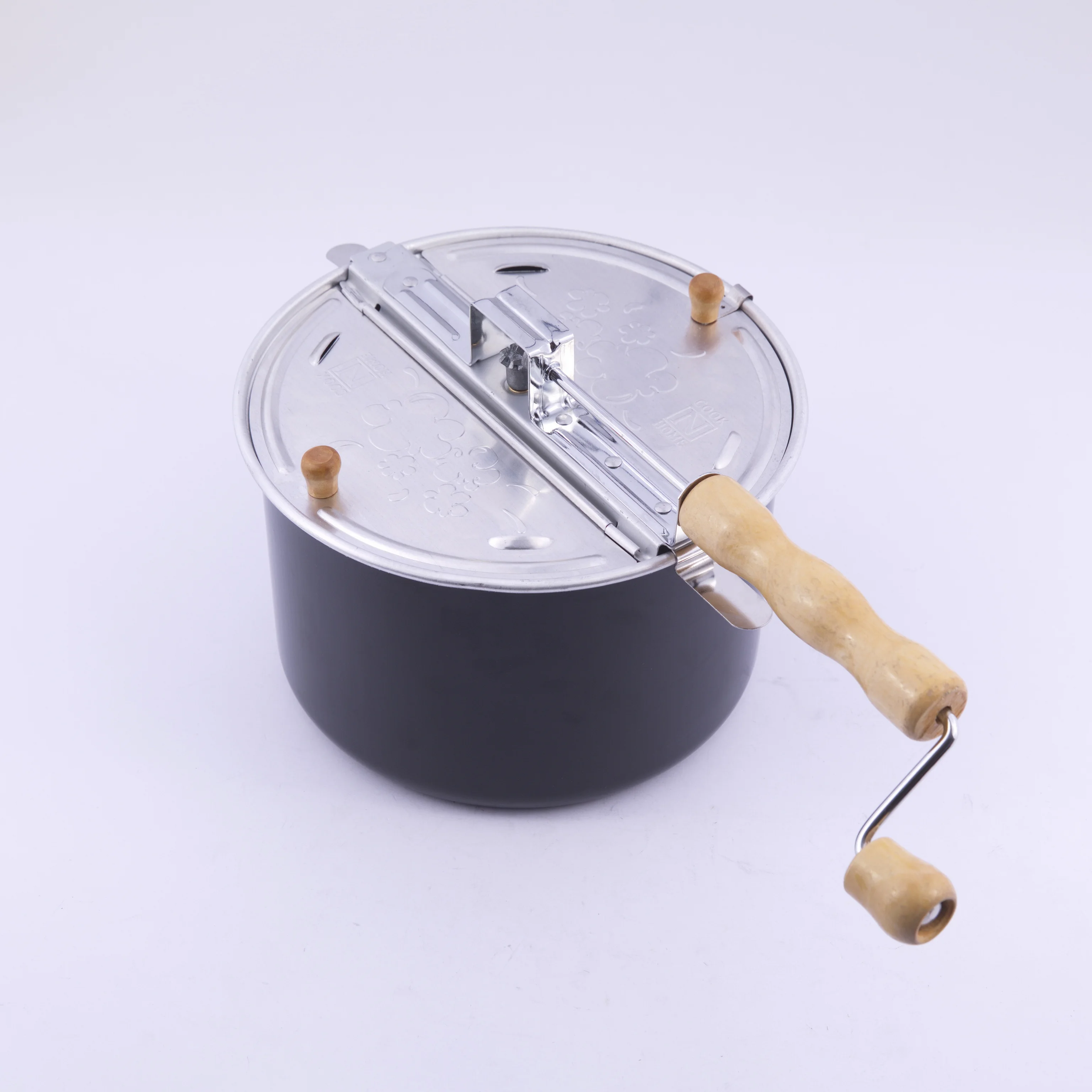 Aluminum Stovetop Popcorn Maker Popcorn Popper Hand Stirring Crank Cooker Kettle Popcorn Popper