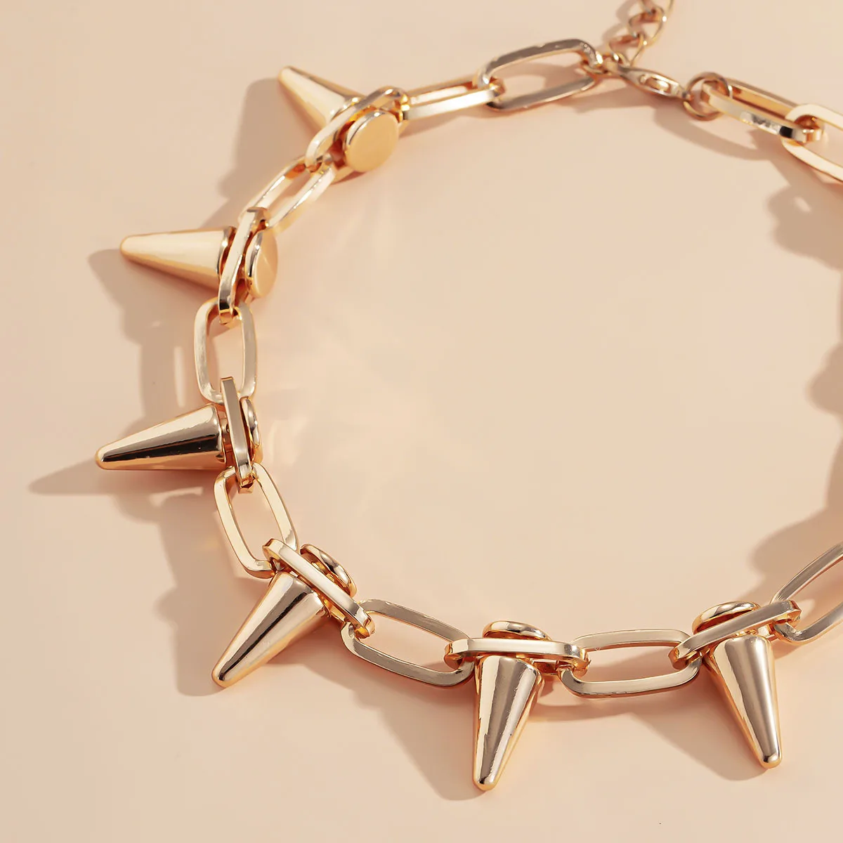 欧美饰品嘻哈项链女镀复古铆钉链项链