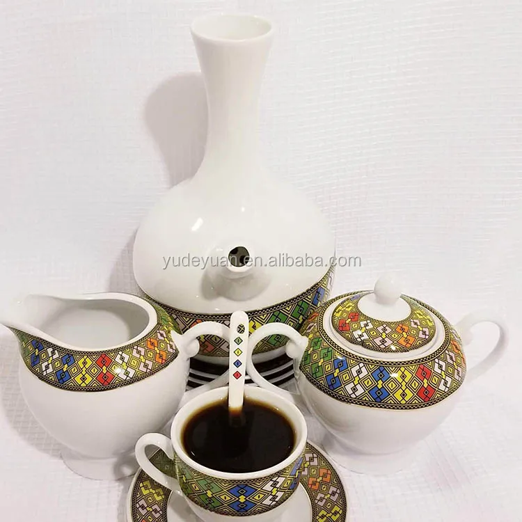 15pcs 17pcs Sheba Queen Ethiopian Coffee Cup Set Porcelain Buy