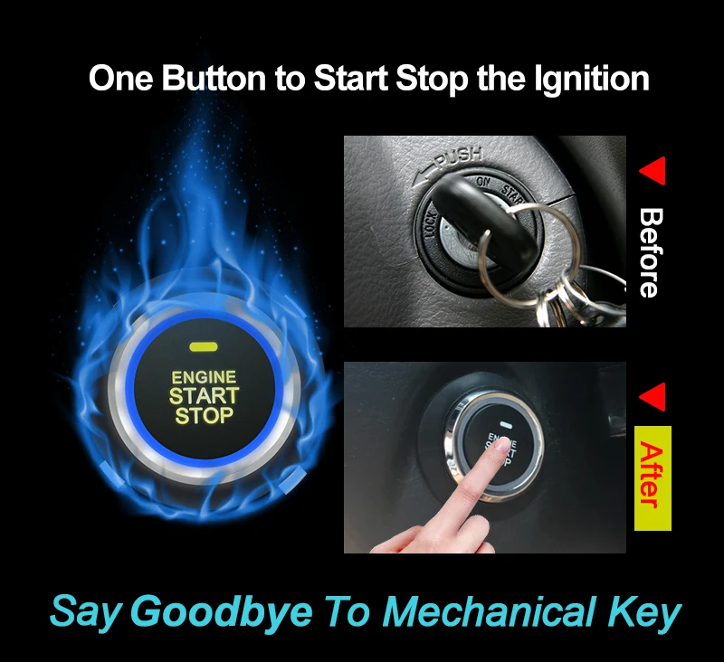 Wholesale One Way Remote Control Push Start Ignition Keyless Start Stop Push Button System For