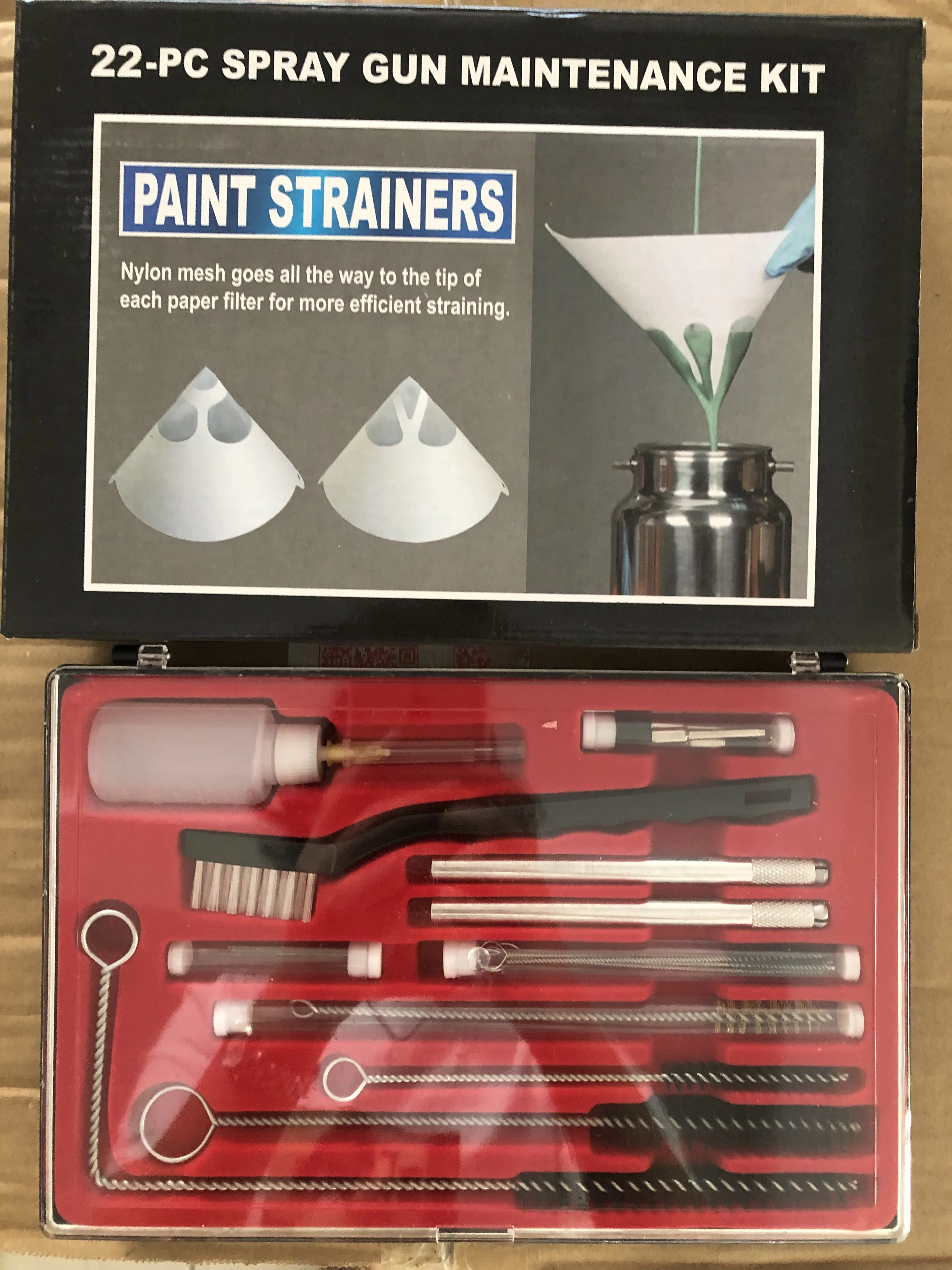 22 Pcs Wire Nylon Brush Airbrush Cleaning Kit Hvlp Spray Gun Cleaning