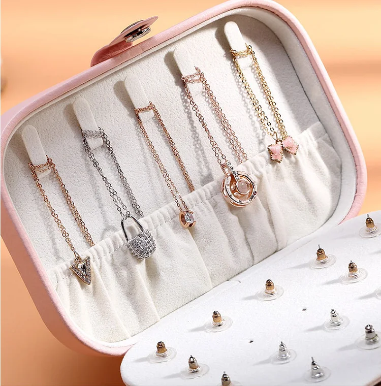 Amazon Popular Products Jewelry Storage Box Double Layer Jewelry Case Organizer Box Bag