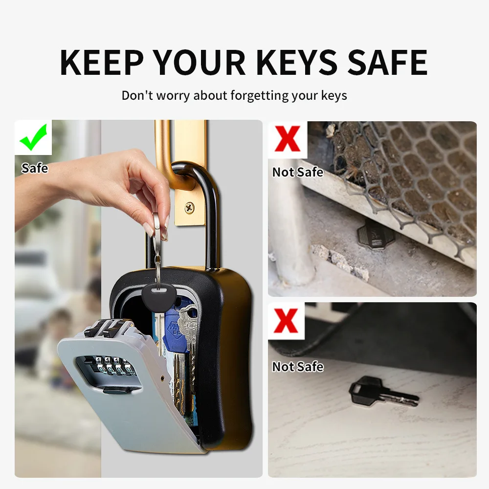 Secure Storage with Dual-Purpose Full Plastic Wire Rope Key Box
