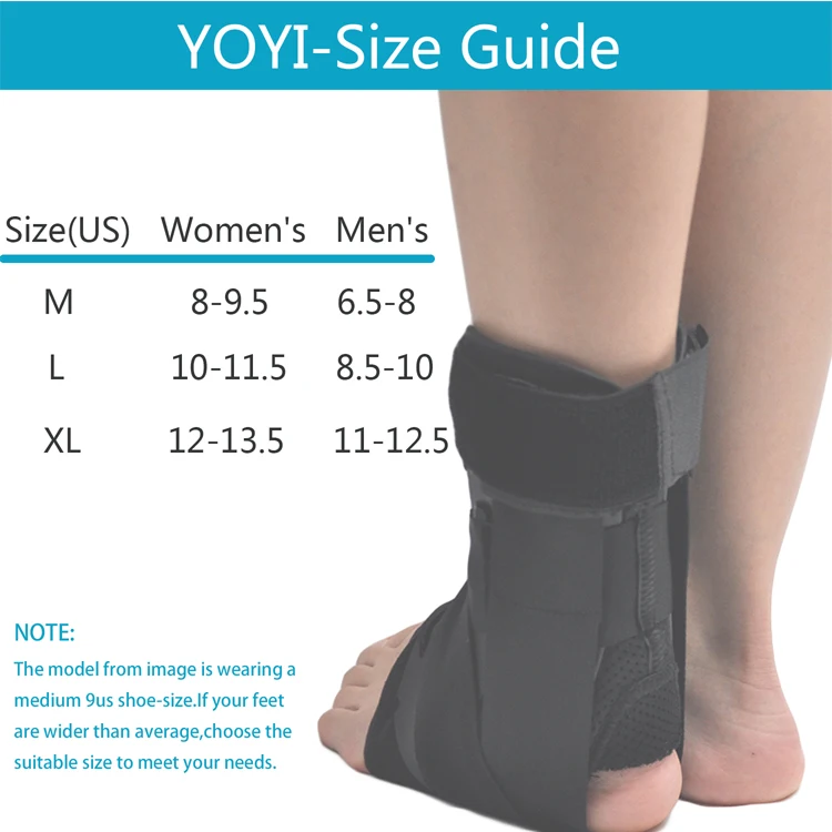 Factory Lace Up Adjustable Support Ankle Brace Wrap Compression Support Sleeve For Basketball Sports 3 Sizes for Men Women