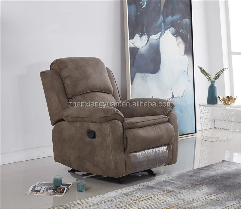 Living room chairs  manual  rocker recliner chair grey fabric
