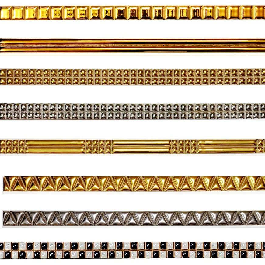 Decorative Golden Ceramic Kajaria Pencil Border Wall Tiles Border
