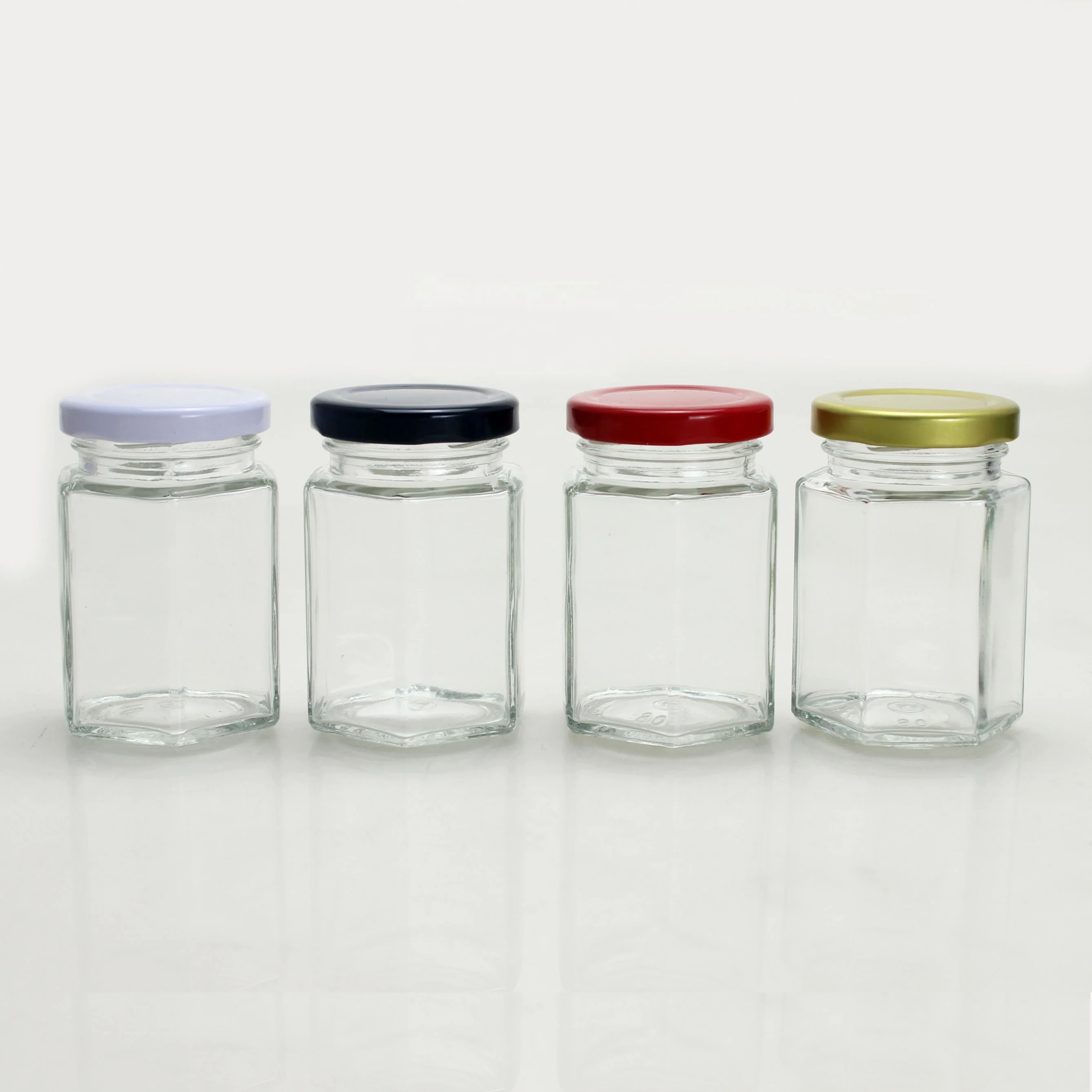 Boîtes en verre carré jar alimentaire stockage organisateur différentes couleurs avec couvercle